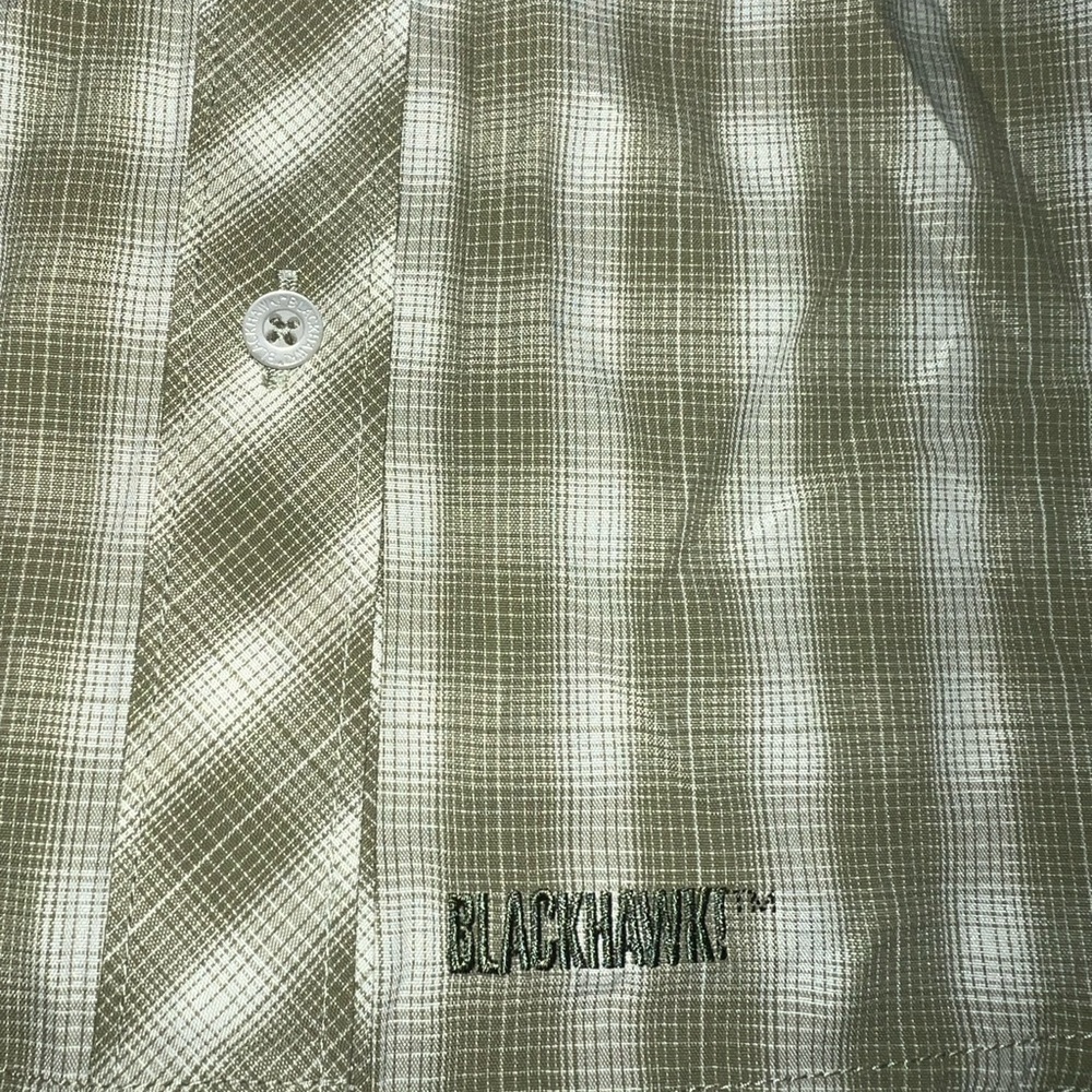 Blackhawk! Women’s Strenia Top Long Sleeve Button Shirt New! Plaid Green/White - Picture 5 of 7